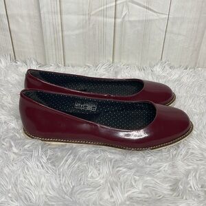 Dr. Marten's Marie Ballet Flat in Dark Cherry Red Patent Leather
